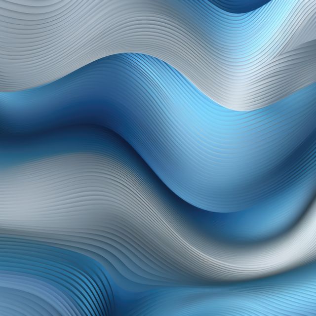 Abstract artwork featuring blue and white wavy lines with a textured and flowing design. This image is ideal for background design, digital art projects, website banners, or modern print materials seeking a visually appealing and dynamic look.