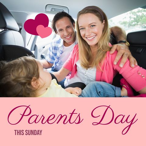 happy family celebrating parents day in car together - Download Free Stock Templates Pikwizard.com
