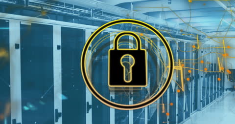 Digital Security Lock Overlay on Data Center Racks