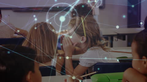 Young Students Sharing Whispered Secrets in Classroom Environment