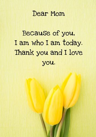 Heartfelt Quote for Mother with Yellow Tulips on Pastel Background - Download Free Stock Templates Pikwizard.com