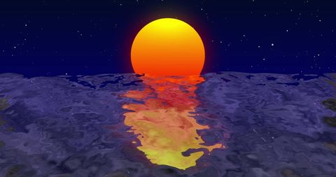 Abstract Digital Sunset Reflecting on Water - Download Free Stock Images Pikwizard.com