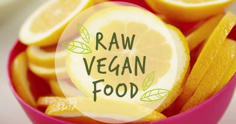 Raw vegan food concept with fresh orange slices