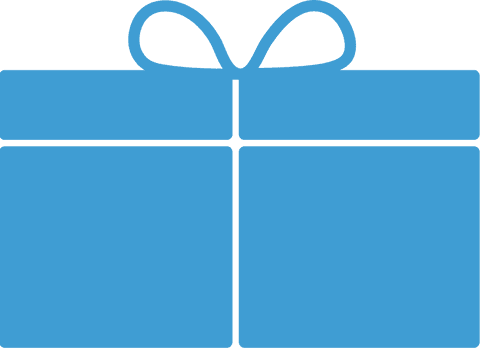 Blue Present Illustration on Transparent Background for Celebrations