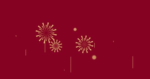 Chinese Fireworks Celebrating Lunar New Year on Red Background - Download Free Stock Images Pikwizard.com