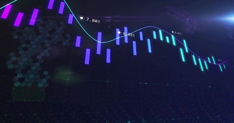 Futuristic Digital Analytics Dashboard with Chart