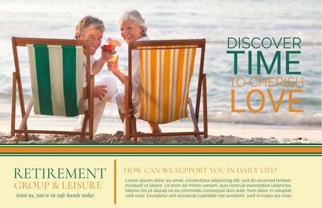 Elderly Couple Enjoying Relaxing Retirement on Beach - Download Free Stock Templates Pikwizard.com