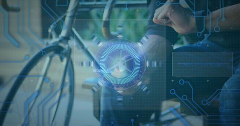 Digital data overlay concept with smartphone and smartwatch