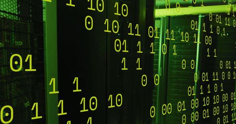 Binary Code with Servers Highlighting Data Processing and Technology - Download Free Stock Images Pikwizard.com