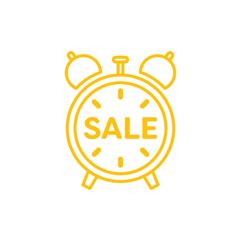 Yellow Alarm Clock Sale Icon on Transparent Background for Retail Promotion - Download Free Stock Videos Pikwizard.com