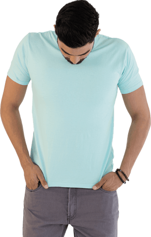 Transparent Background Casual Style Focuses on Blue T-Shirt - Download Free Stock Videos Pikwizard.com