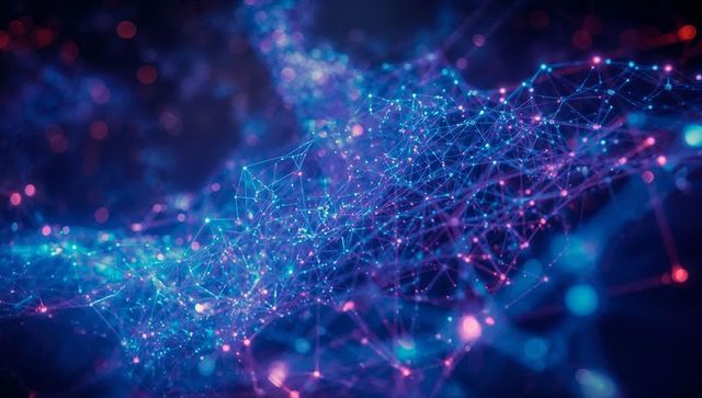 Futuristic Glowing Network in AI-Generated Digital Space