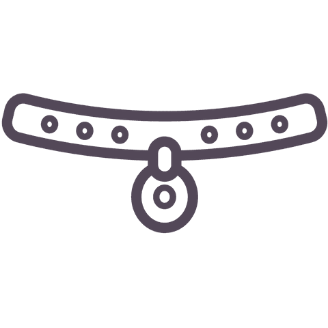 Abstract Collar Outline on Transparent Background