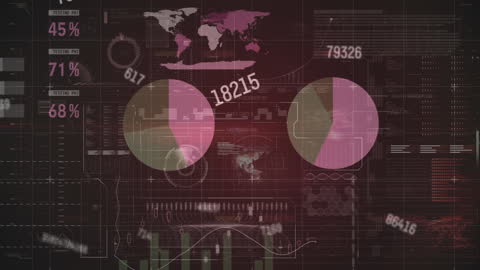 Digital Data Interface with Global Business Visuals