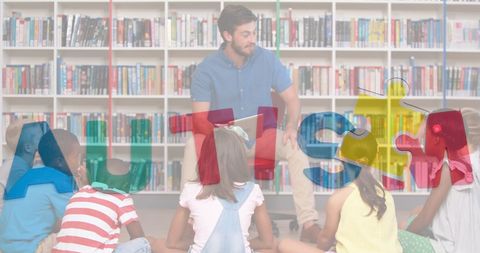 Teacher Engaging Young Students in Autism Awareness Discussion - Download Free Stock Images Pikwizard.com