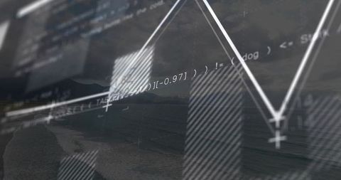 Futuristic Analytics Overlay Lake View for Innovation Concept