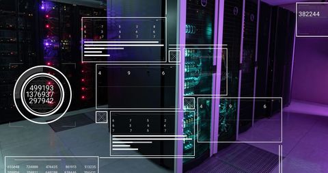 High-tech Data Processing Interface in Server Room - Download Free Stock Images Pikwizard.com