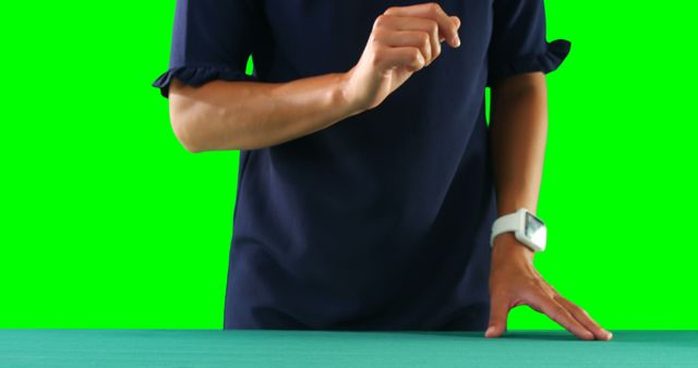 Person demonstrating gesture on green screen background - Download Free Stock Images Pikwizard.com