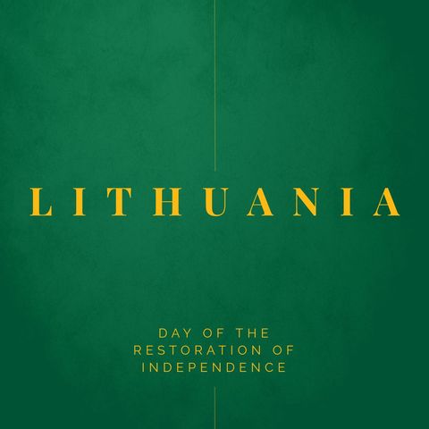 lithuanian independence day typography on green background - Download Free Stock Templates Pikwizard.com