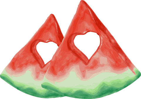 heart-shaped watermelon slices on transparent background - Download Free Stock Videos Pikwizard.com