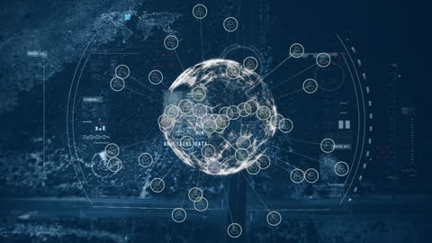 Global Networking with Technology Background Animation