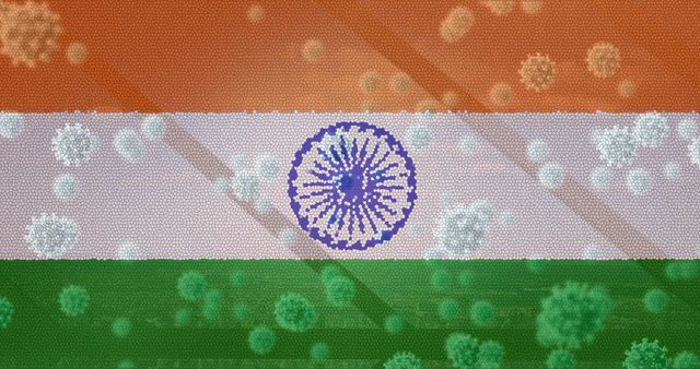 Indian Flag Overlaid with Coronavirus Cells Illustrating Healthcare Challenge - Download Free Stock Images Pikwizard.com