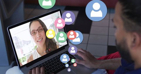 Digital Networking Through Virtual Communication and Technology - Download Free Stock Images Pikwizard.com