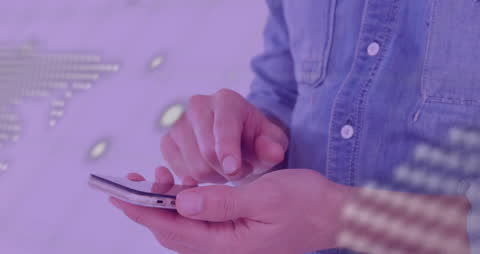 User Engaging with Smartphone Amidst Digital Data Network