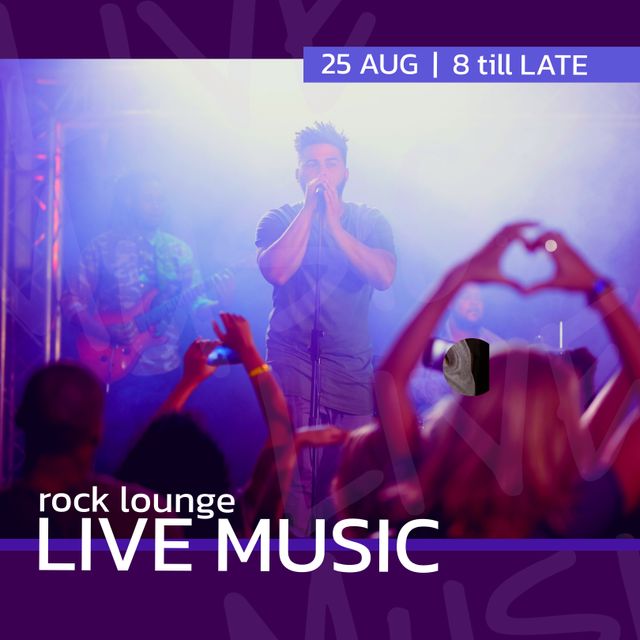 Live Rock Music Performance in Lounge with Vibrant Audience Participation - Download Free Stock Templates Pikwizard.com