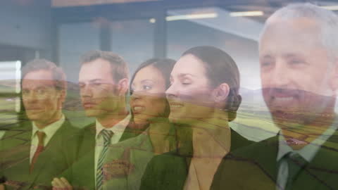 Diverse Business Team Vision with Grassland Background