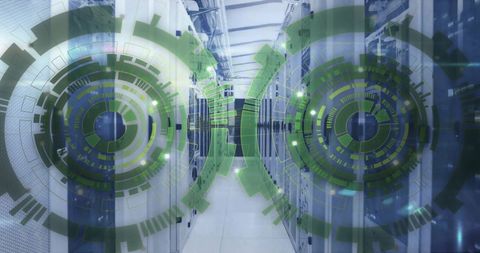 Digital Data Processing Circuits Overlay on Modern Servers - Download Free Stock Images Pikwizard.com