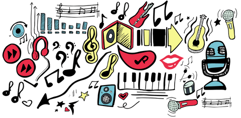 Colorful Music Themed Icons on Transparent Background - Download Free Stock Videos Pikwizard.com
