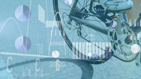 Data Overlay on Cyclist in Motion Infographic