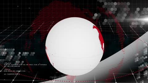 Spinning Globe with Digital Network and Data Connections