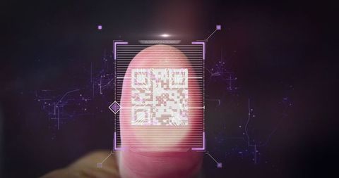 Futuristic Concept of QR Code Technology on Finger