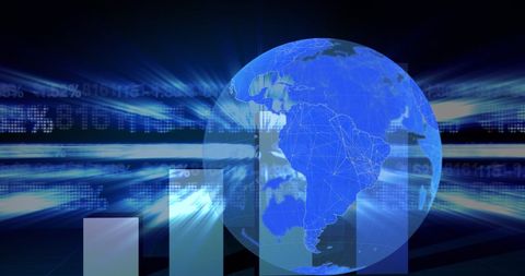 Digital Globe and Bar Graph Displaying Global Business Data - Download Free Stock Images Pikwizard.com