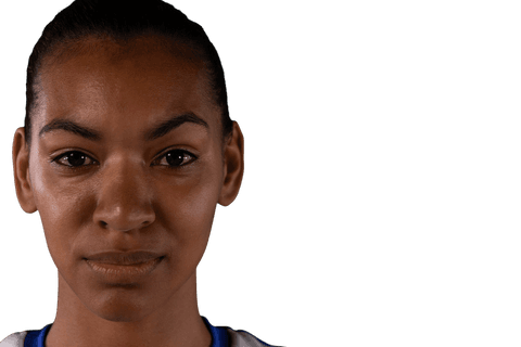 Focused african american woman gazing transparently