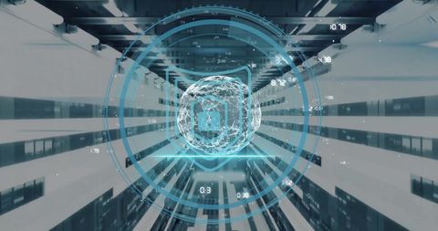 Futuristic Digital Data Processing on Globe with Computer Servers - Download Free Stock Images Pikwizard.com