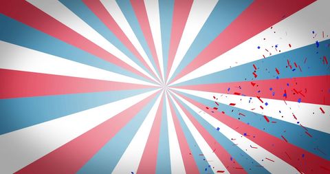 Patriotic background with confetti and spiraling stripes