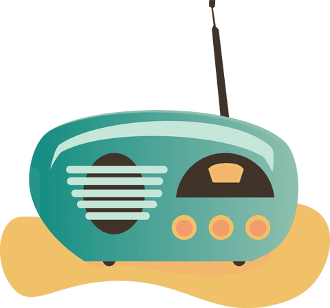 retro blue radio icon on transparent background with vintage style - Download Free Stock Videos Pikwizard.com