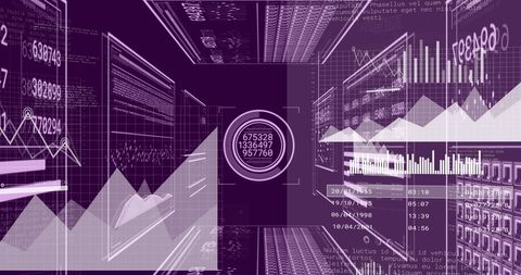 Innovative Data Graphics in Digital Space with Purple Tone - Download Free Stock Images Pikwizard.com