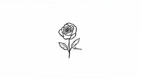 Elegant minimalist rose drawing illustration on white background