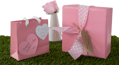 Happy Mother's Day Transparent Gift Celebration on Grass