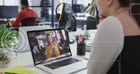 Professional Video Meeting at Modern Office Interior