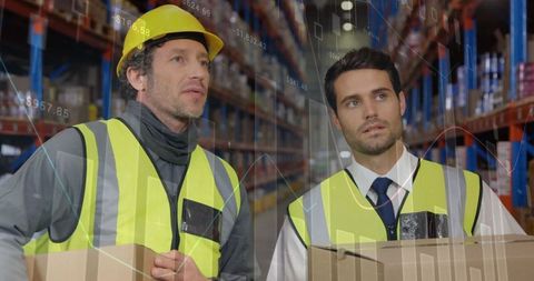 Warehouse Workers Analyzing Sales Charts During Logistics Operations - Download Free Stock Images Pikwizard.com
