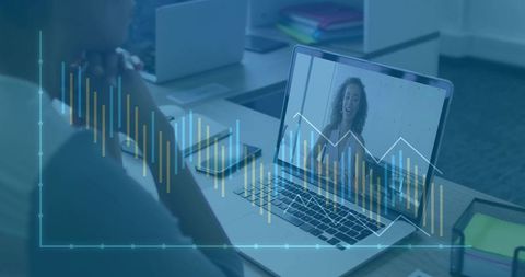 Virtual Meeting with Analytics Overlay in Modern Workplace