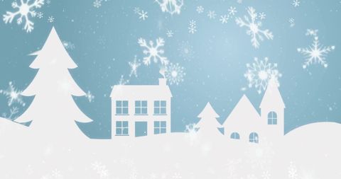 Charming Winter Wonderland with Falling Snowflakes