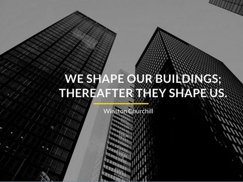 Inspirational Skyscrapers with Churchill Quote on Urban Impact - Download Free Stock Templates Pikwizard.com