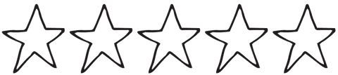 Five-Star Transparent Rating Symbol Black Outline