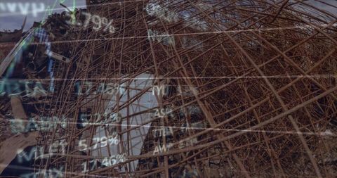 Digital Data Overlay on Industrial Ruins Visualizing Impact